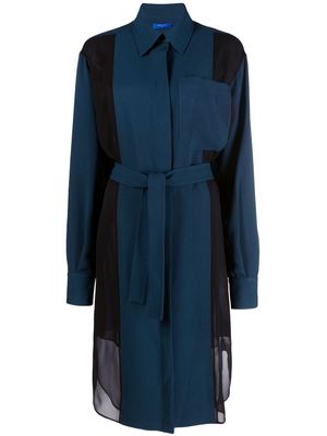 Nina Ricci panelled belted midi dress - Blue