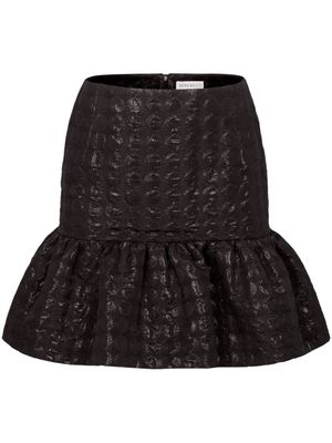 Nina Ricci patterned-jacquard ruffled miniskirt - Black