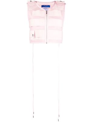 Nina Ricci perforated zip-up vest - Pink
