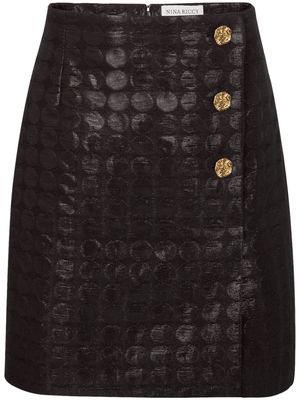 Nina Ricci polka-dot jacquard miniskirt - Black