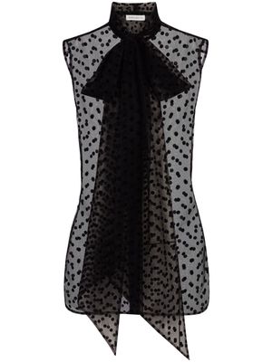 Nina Ricci polka dot-print sleeveless shirt - Black
