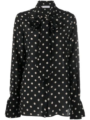 Nina Ricci polka-dot silk blouse - Black
