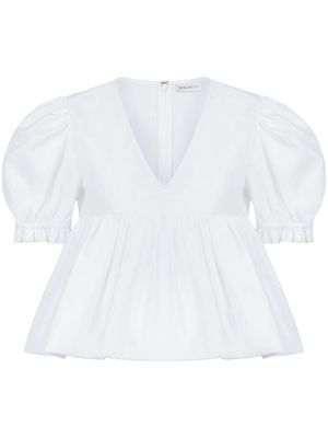 Nina Ricci puff-sleeves cotton blouse - White