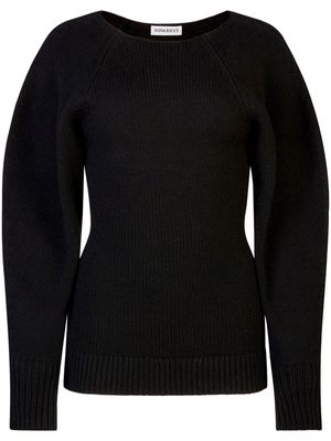 Nina Ricci puff-sleeves wool-blend jumper - Black