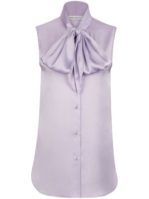 Nina Ricci pussy-bow satin blouse - Purple