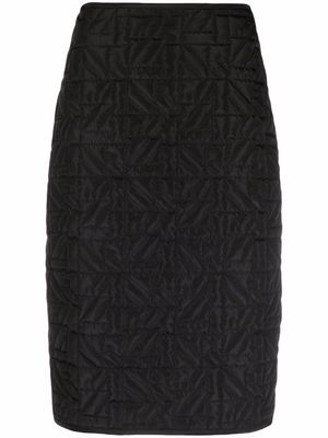 Nina Ricci quilted knee-length skirt - Black