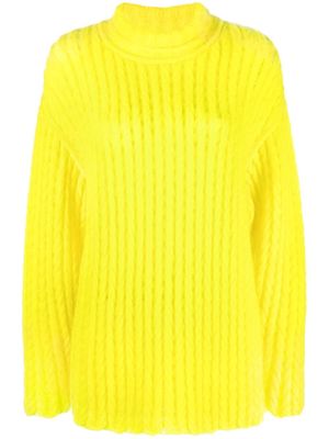 Nina Ricci ribbed-knit roll-neck jumper - Yellow