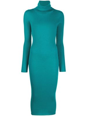 Nina Ricci roll neck knit dress - Blue