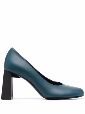 Nina Ricci round-toe leather pumps - Blue