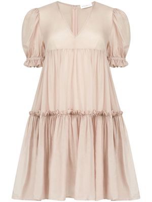 Nina Ricci ruffled silk-cotton minidress - Pink