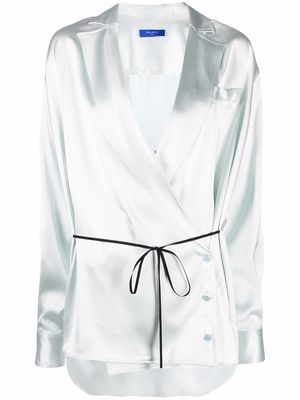 Nina Ricci satin wrap shirt - Blue