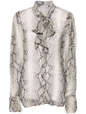 Nina Ricci scarf-detail silk blouse - Neutrals