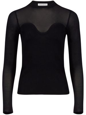 Nina Ricci semi-sheer fine-knit top - Black
