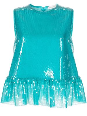 Nina Ricci sequin-embellished sleeveless top - Blue