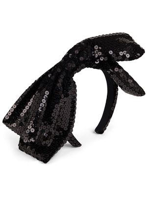 Nina Ricci sequinned oversized-bow headband - Black