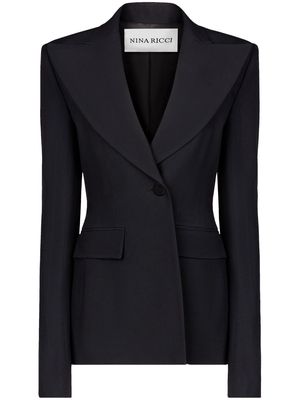 Nina Ricci single-breasted peaked-lapels blazer - Black