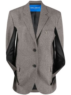 Nina Ricci speckled wool cape jacket - Brown