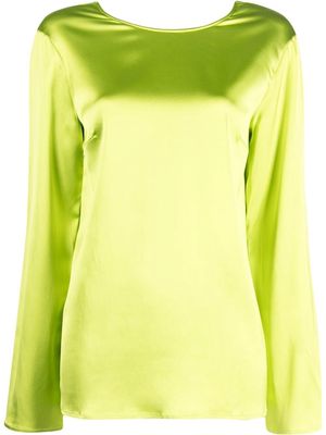 Nina Ricci split-sleeve satin blouse - Green
