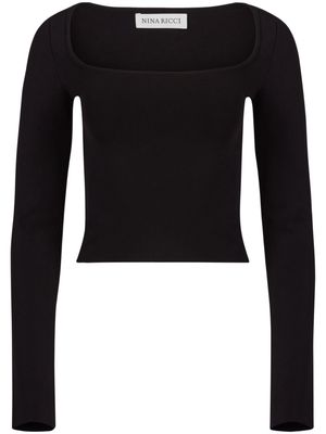Nina Ricci square-neck jersey top - Black