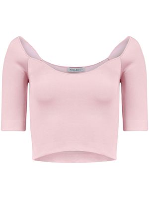 Nina Ricci sweetheart neck knit top - Pink