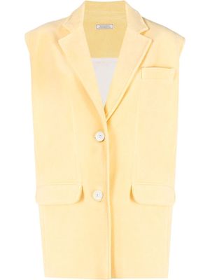Nina Ricci textured-finish button-up vest - Yellow