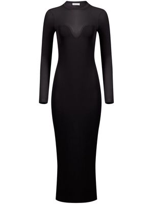 Nina Ricci textured semi-sheer midi dress - Black