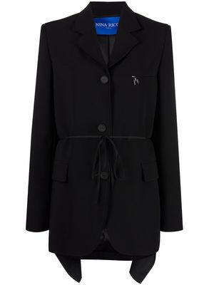 Nina Ricci tied-waist gabardine jacket - Black
