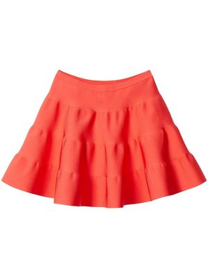 Nina Ricci tiered satin skirt - Orange