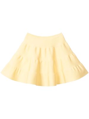 Nina Ricci tiered satin skirt - Yellow