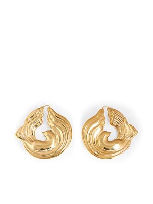Nina Ricci Twisted Bird hoop earrings - Gold