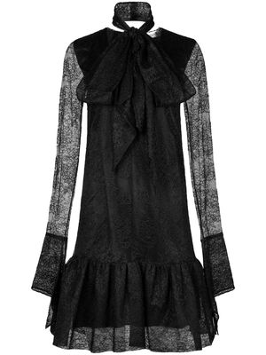 Nina Ricci V-neck floral-lace minidress - Black