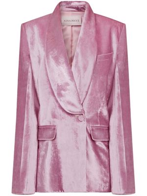 Nina Ricci velvet single-breasted blazer - Pink