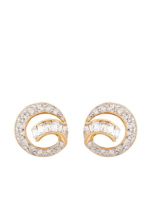 Nina Ricci x Nina Ricci 1980s crystal-embellished clip-on earrings - Gold