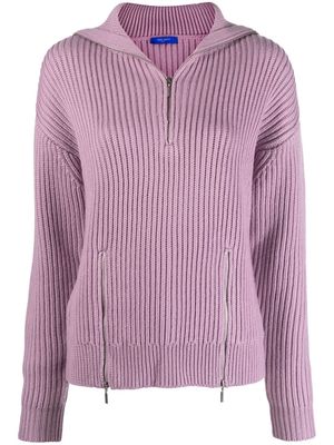 Nina Ricci zippered rib-knit jumper - Purple