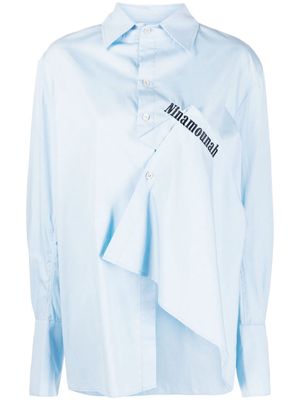 Ninamounah asymmetric draped shirt - BLUE