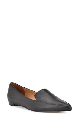 Nine West 'Abay' Pointy Toe Loafer in Black Smooth Leather