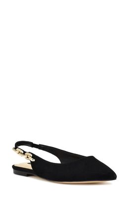 Nine West Babby Silngback Pointed Toe Flat in Black