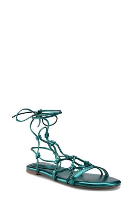 Nine West Button Ankle Tie Sandal in Teal