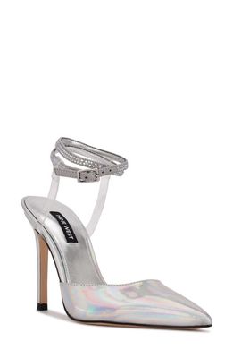 Nine West Frant Pointed Toe Pump in Iridescent Silver