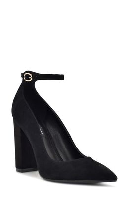 Nine West Plana Ankle Strap Pointed Toe Pump in Black 001