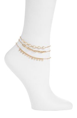 Nine West Set of 3 Chain Anklets in White