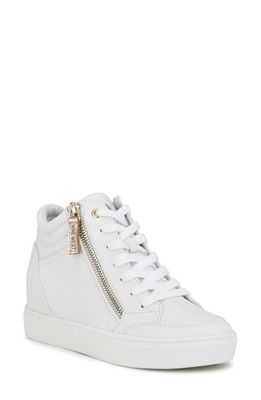 Nine West Tons Lace-Up Wedge Sneaker in White