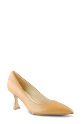 Nine West Workin Pointed Toe Pump in Light Tan Leather