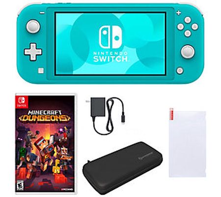 Nintendo Switch Lite Bundle with Minecraft Dung eons Game