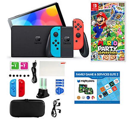 Nintendo Switch OLED w/ Mario Party Game, Acc K it & Voucher
