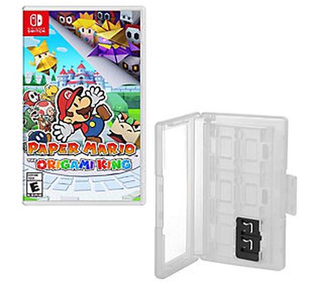 Nintendo Switch Paper Mario Game and Game Caddy