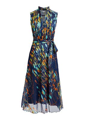 Nirva Printed A-Line Midi-Dress