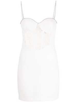 NISSA boned-bodice sleeveless dress - White