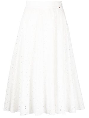 NISSA broderie-anglaise flared skirt - White