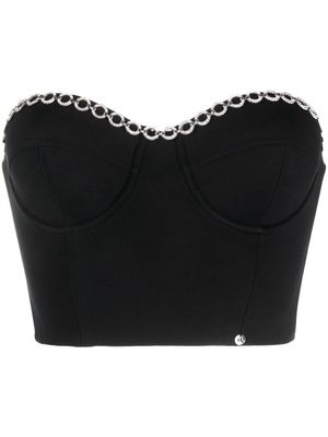 NISSA corset-style cropped top - Black